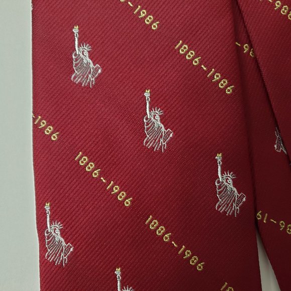 Vintage Mens Ties Silk Blend With Statue Of Liberty Prints Made in USA - Picture 4 of 8